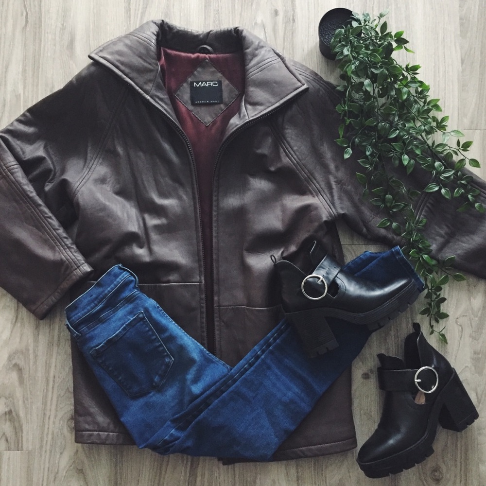 Oversized Marc by Andrew Marc leather jacket